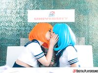 Two Adorable Cosplay Babes Make Love After School photos (Scarlett Sage, Jayde Symz)