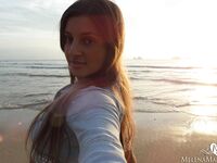 at the beach with Melena Maria Rya