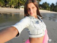 at the beach with Melena Maria Rya