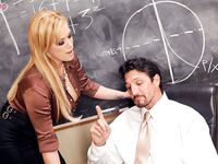 Well-endowed Blonde Shyla Stylez Gets Her Loose Pussy Pounded On A Teacher's Desk