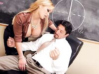 Well-endowed Blonde Shyla Stylez Gets Her Loose Pussy Pounded On A Teacher's Desk