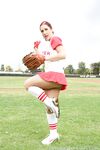 Busty Hottie Kylee Strutt Red And White Baseball Uniform Takes On Pretty Big Cock