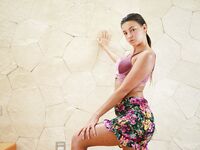 Tanned Melena Maria Rya in mini Skirt