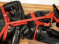 Elise Graves - Playing with her new Rubberdoll in Bondage