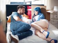 Blue-haired Beauty Gets Eaten Out And Screwed By Seth Gamble photos (Jewelz Blu)