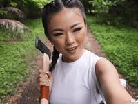 Cute Asian Girl Lulu Chu Gets Fucked In The Woods