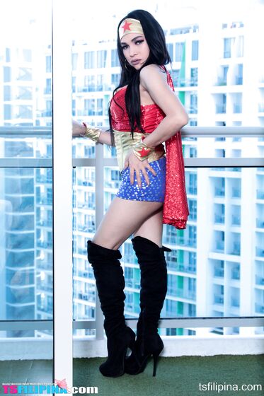 Wonder Woman TS Filipina Shemale Gone Wild