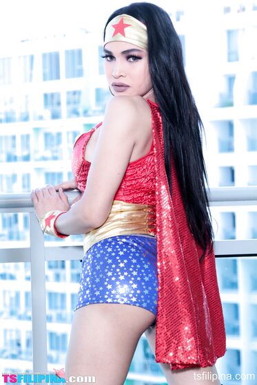 Wonder Woman TS Filipina Shemale Gone Wild