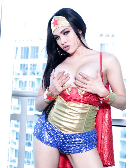 Wonder Woman TS Filipina Shemale Gone Wild