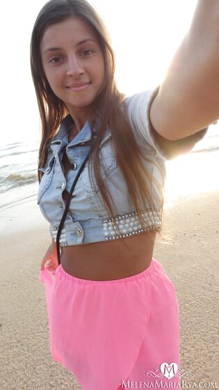 at the beach with Melena Maria Rya