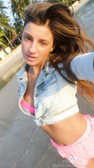 at the beach with Melena Maria Rya