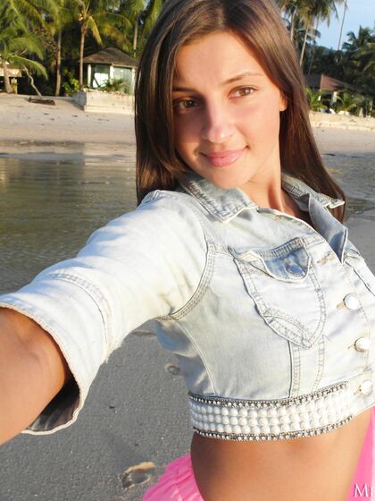 at the beach with Melena Maria Rya