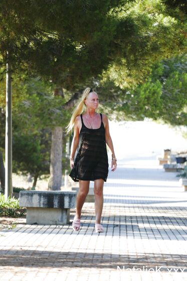 Outdoor public flashing walking in quiet park