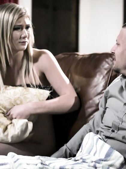 Long-haired Teenie April Aniston Gets Screwed On Leather Couch