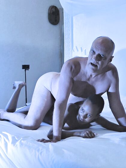 Pornstar Cane showing interracial porn action