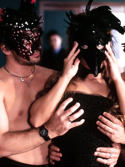 Hot Well Stacked Lady Rita Faltoyano Gets Tag Teamed By Two Horny Masked Men