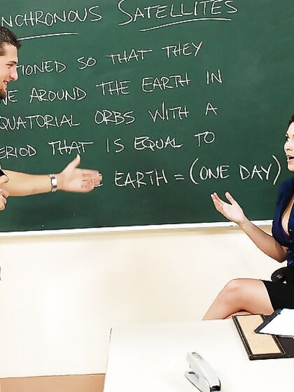 Busty MILF Teacher Charlie James Seduces Her New Student And Works His Barely Legal Cock
