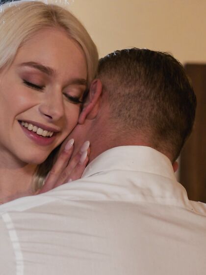Skinny Bimbo Scarlett Hampton Rides Daddy's Cock After Giving Him A Blowjob