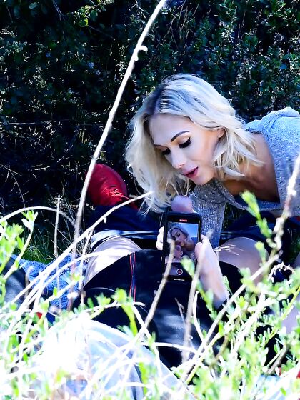 Adorable Blonde Babe Gives A Great Head And Fucks Outdoors photos (Sky Pierce)