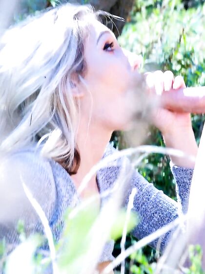 Adorable Blonde Babe Gives A Great Head And Fucks Outdoors photos (Sky Pierce)