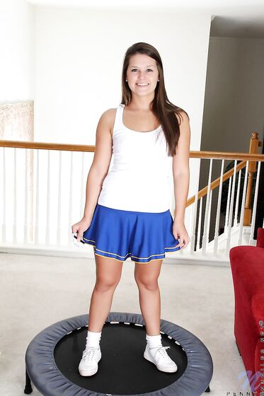 Cute Brunette Penny Nubiles Shows Her Flexibility By Spreading Her Legs Wide And Touching Herself photos (Abby Cross)