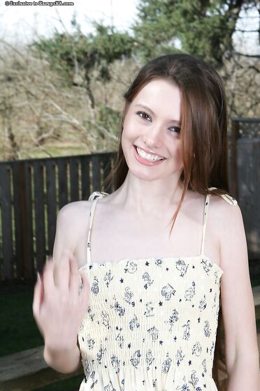 Petite Skinny Teenage Girl Kennedy Kessler Strips Naked In The Open Air