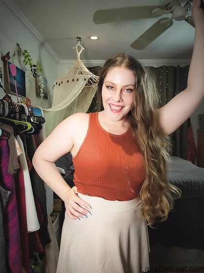 White Skirt Orange Crop-Top Tease - Zip
