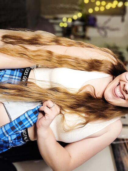 Blue Skirt Glasses Cam Show - Free LUV