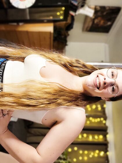 Blue Skirt Glasses Cam Show - Free LUV