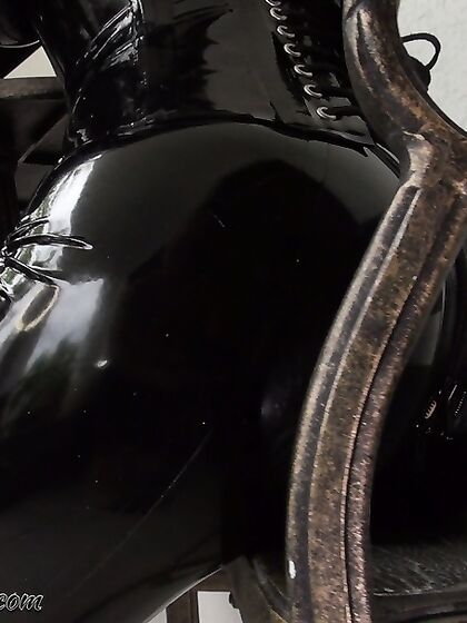 Bisexual Latex Fetish with Blindmask on the Balcony