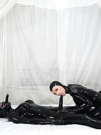 Two Rubber cocks for Latex Lara in the Canopy