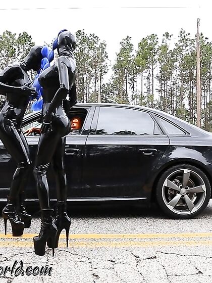 Latexlara and LatexLea's Hitching Adventure