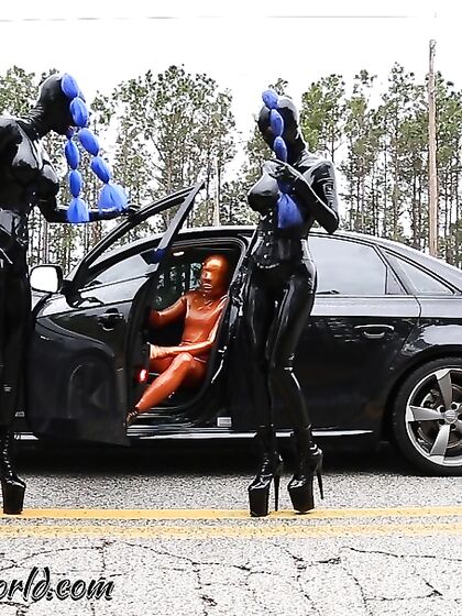 Latexlara and LatexLea's Hitching Adventure
