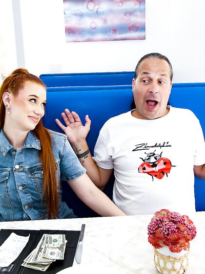 Smiley Redhead Chick Madison Morgan Gets Fucked By Long-haired Dude