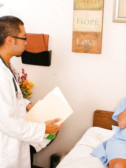 Slutty Big Titted Doctor Kasey Grant Takes Care Of Patient\'s Thick Cock