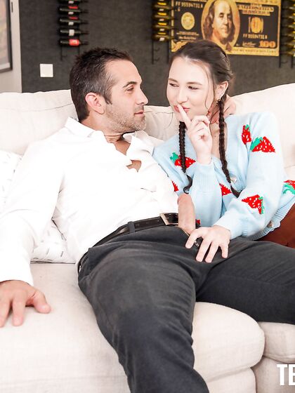 Long-haired Bimbo Liz Jordan Gets Screwed By Her BF's Dad