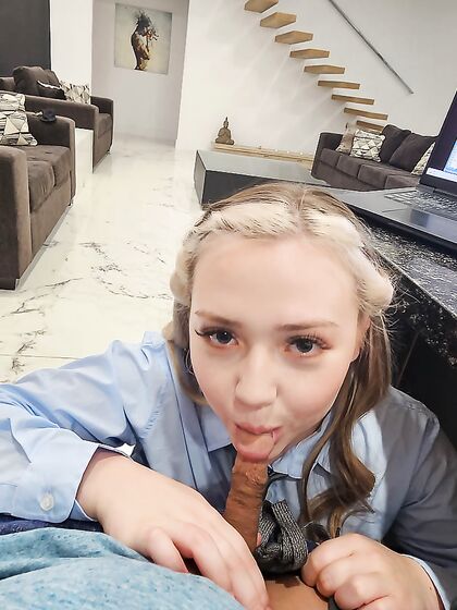 Eva Nyx Smiles While Getting Her Teen Pussy Drilled