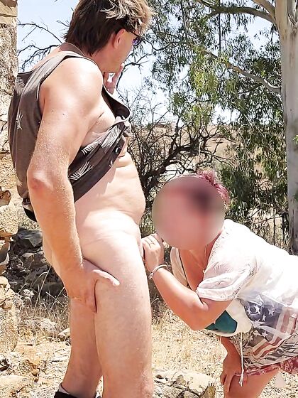 After a hot walk among the ruins in Portugal,Â Nikki Holland got horny and gave er a blowjob.Â 