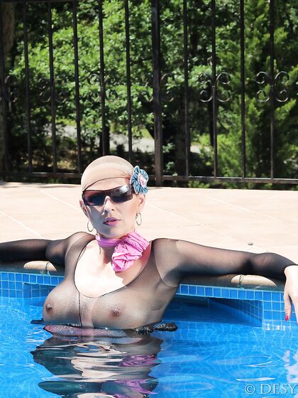 Crazy Pantyhose Encasement at the pool