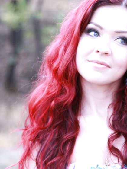 Romantic walking in the woods