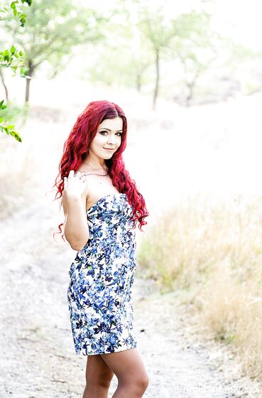 Romantic walking in the woods