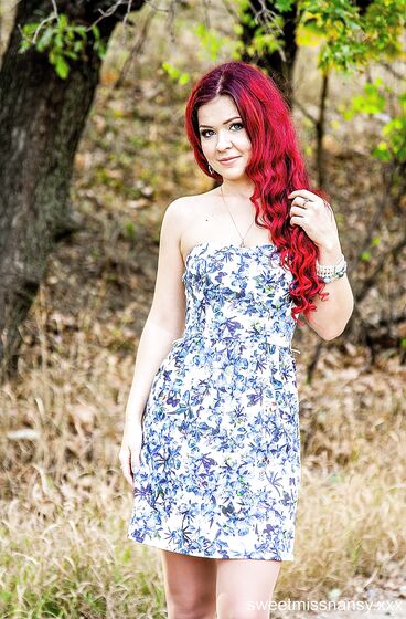 Romantic walking in the woods