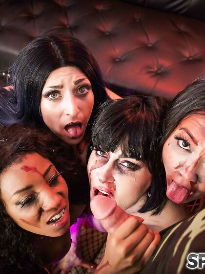 Four Wild Bitches Getting Fucked At Halloween's Party photos (Jessica Jaymes, September Reign, Nikki Knightly, Lexi Mansfield)