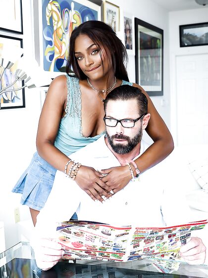 Black Hussy Rhae Woods Gets Eaten Out And Screwed By Her Bearded Lover