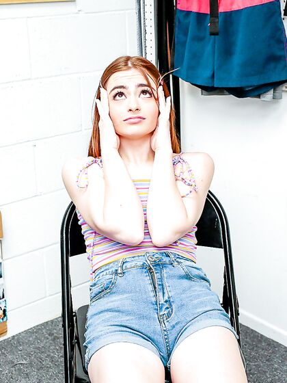 Naughty Redhead Teen With Small Cans Gets Punished For Stealing photos (Reese Robbins)