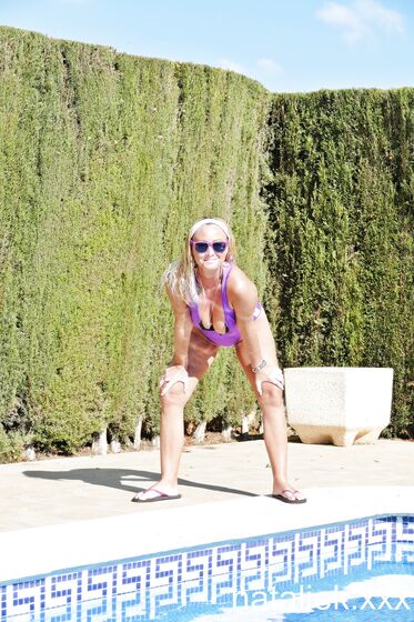 flashing and masturbating poolside in my fancentro swimwear
