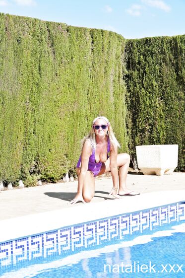 flashing and masturbating poolside in my fancentro swimwear