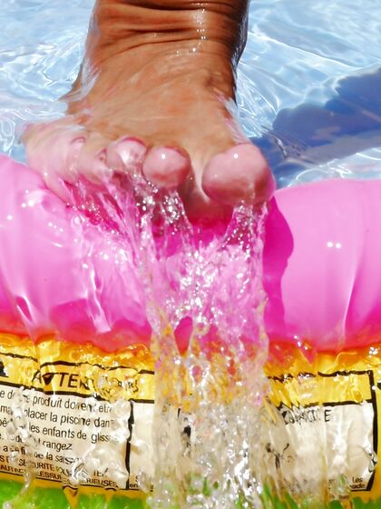 Outdoor masturbation in padding pool