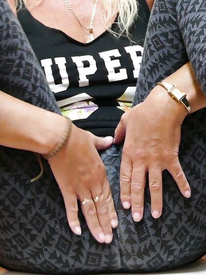 Fingering in yoga pants and converse