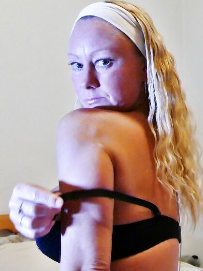strip fingering and toys on my bed